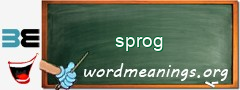 WordMeaning blackboard for sprog